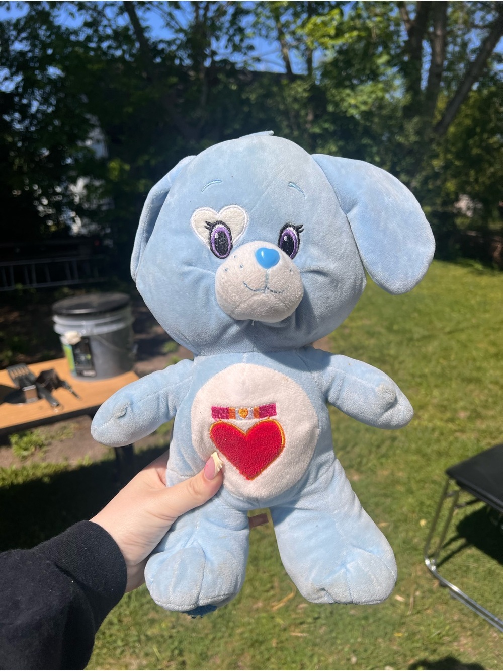 Blue Care Bear Stuffed Toy with Heart Patch
